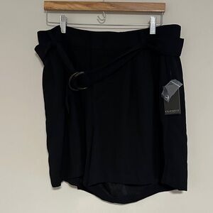 Eloquii Dressy Shorts with Belt, Black, Size 14, NWT